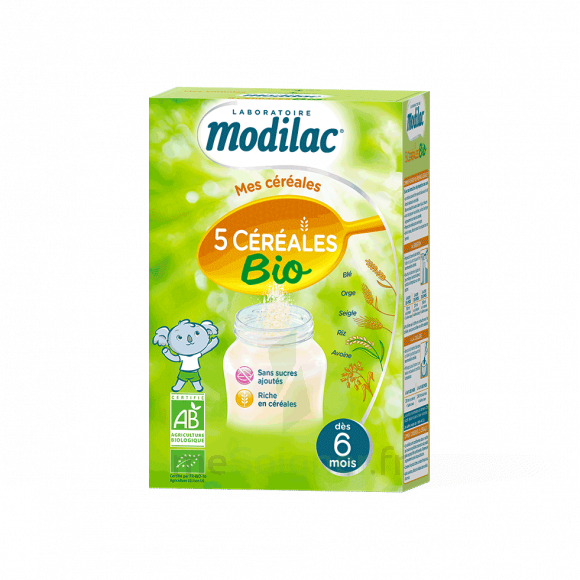 Pharmacie De La Gare Parapharmacie Modilac Cereales Farine 5 Cereales Bio A Partir De 6 Mois B 230g Rumilly